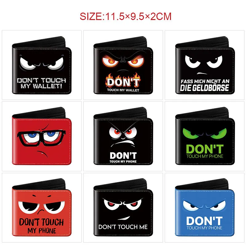 Edgy Dark Humor Eye Print Bi-Fold Wallet – Quirky Short Card Holder with Coin Pocket, Streetwear Style PU Leather Billfold for Students & Trendsetters